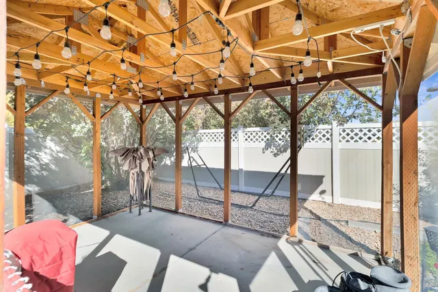 a house view with a backyard space