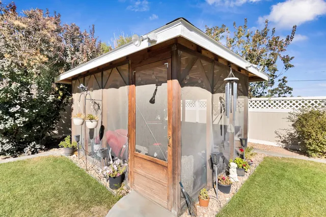 a view of outdoor space with seating