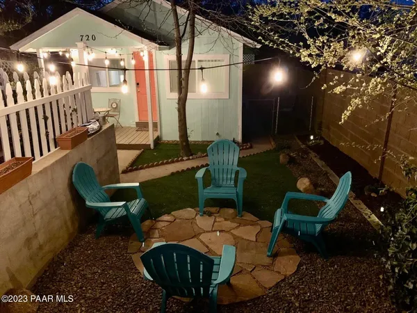 a view of a chairs in a patio