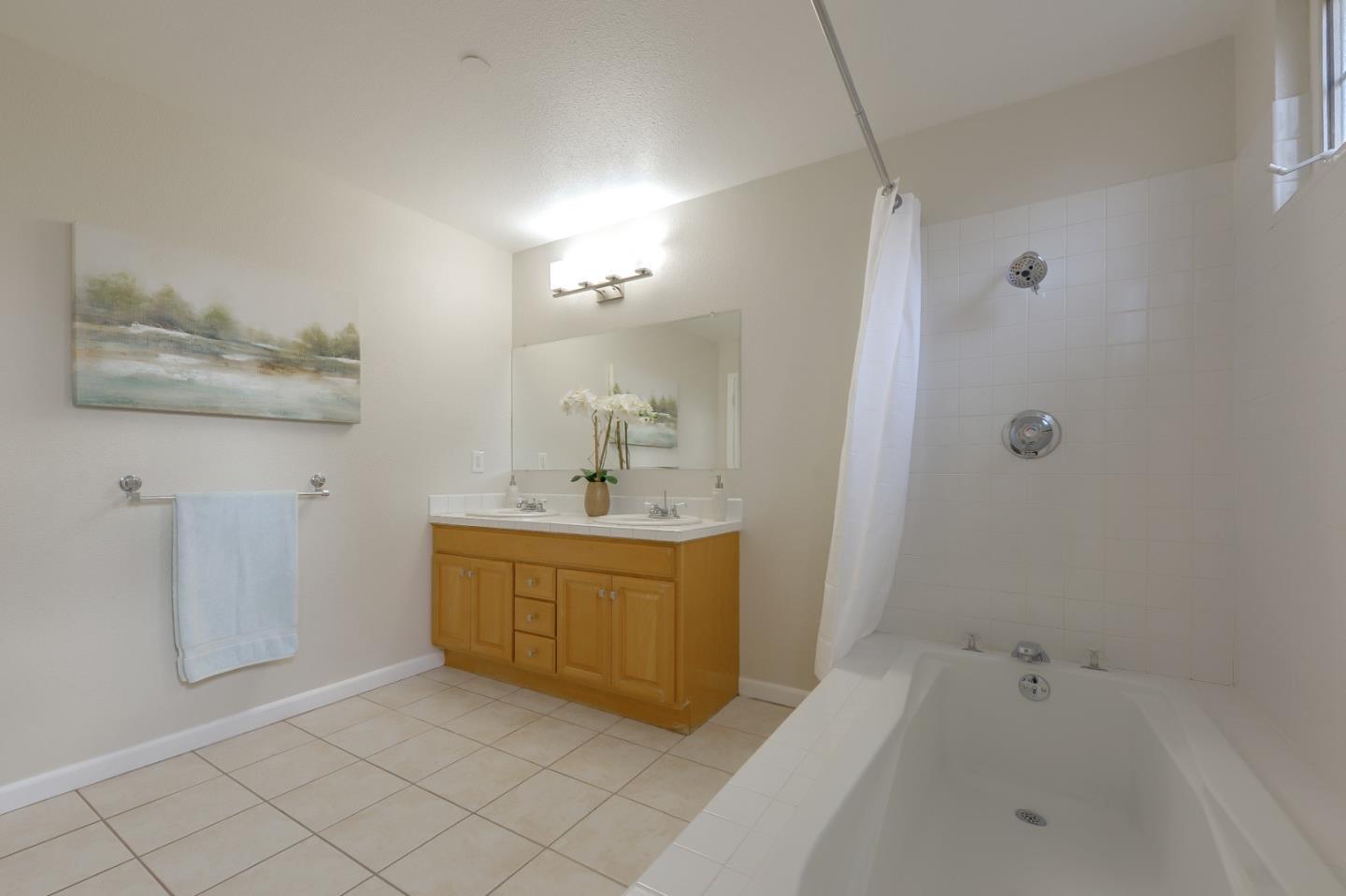 682 Willowgate Street Mountain View, CA 94043 - Photo 23 of 30 a bathroom with a tub sink and mirror