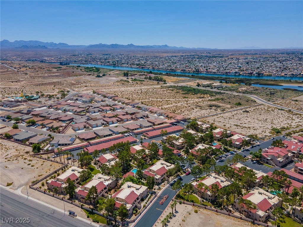 3740 Desert Marina Drive, Unit 2 Laughlin, NV 89029 - Photo 75 of 75 Aerial overview of the gated community in close proximity to the Colorado River featuring a water and mountain view