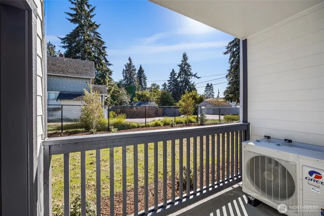 a view of a street from a balcony