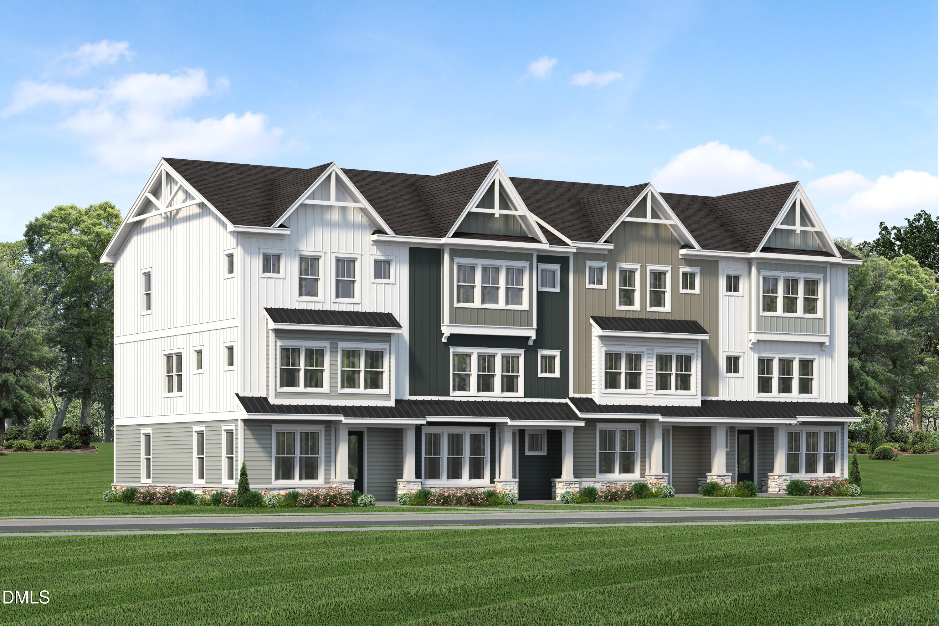 2411 Adrift Road Fuquay-Varina, NC 27526 - Photo 6 of 37 a front view of a residential apartment building with a yard