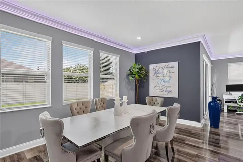 a living room with furniture kitchen view and a potted plant