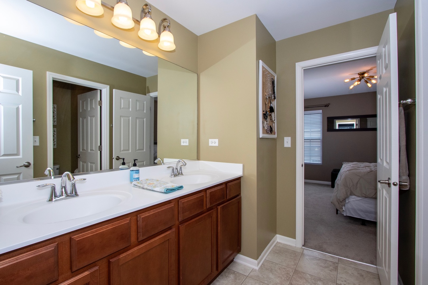 10346 Kerry Ridge Court Chicago Ridge, IL 60415 - Photo 13 of 20 a en suite bathroom with a double vanity sink and a mirror