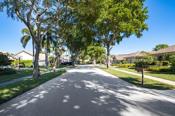 a view of street with houses