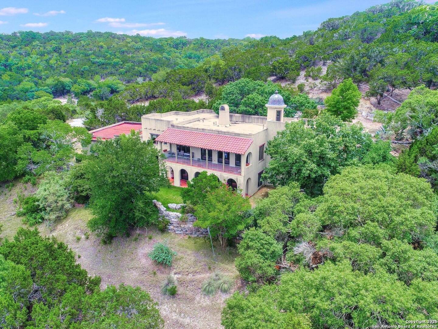 110 Axis Circle Boerne, TX 78006 - Photo 3 of 29 an aerial view of residential house with outdoor space and trees all around