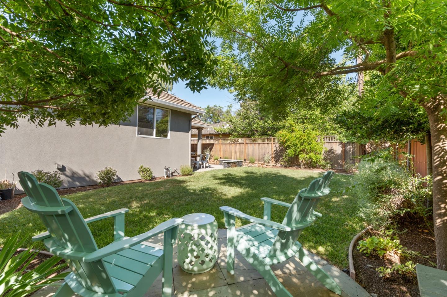 1161 Morton Court Mountain View, CA 94040 - Photo 30 of 33 a view of backyard with table and chairs and potted plants
