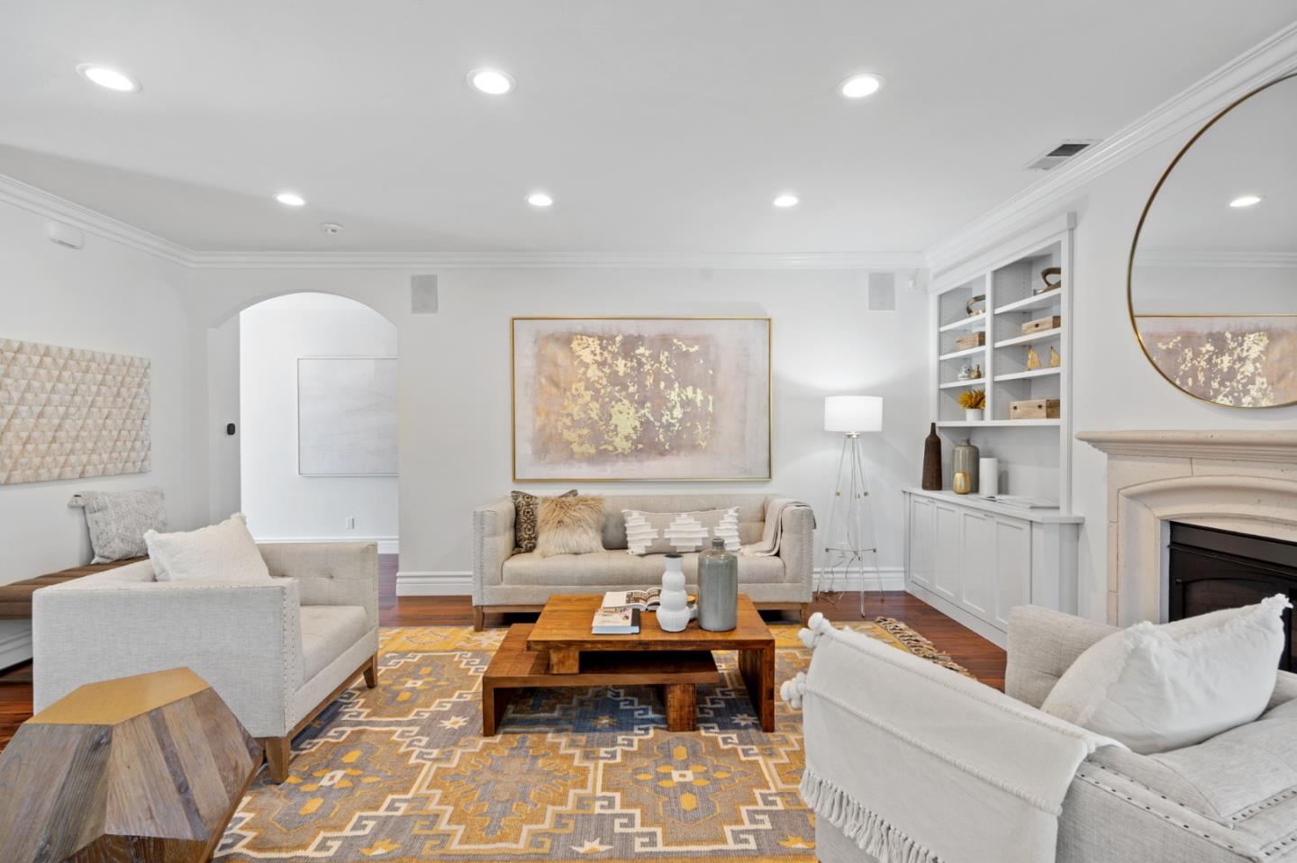 1161 Morton Court Mountain View, CA 94040 - Photo 7 of 33 a living room with furniture and a fireplace