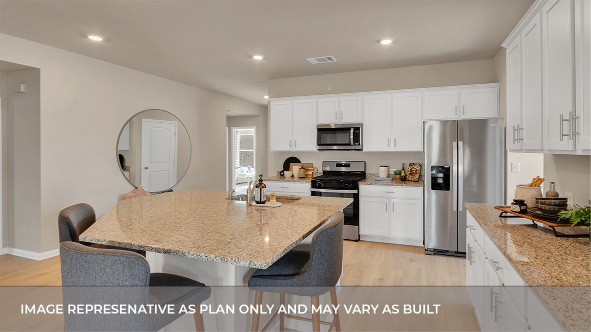 1920 Gold Dust Trail Leander, TX 78641 - Photo 11 of 26 a kitchen with sink refrigerator and stove