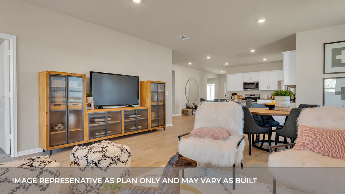 1920 Gold Dust Trail Leander, TX 78641 - Photo 17 of 26 a living room with furniture and a flat screen tv