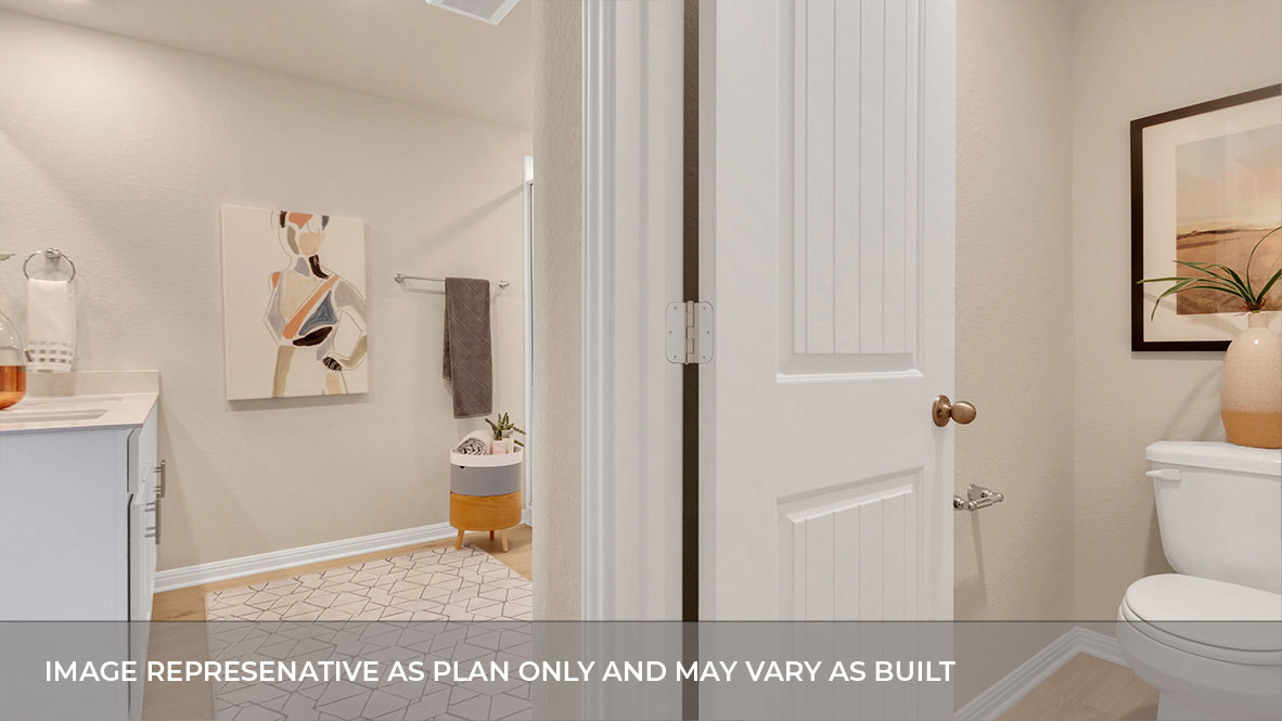 1920 Gold Dust Trail Leander, TX 78641 - Photo 25 of 26 a bathroom with a toilet and a shower curtain