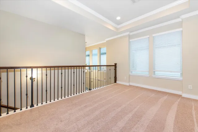 a view of a room has a window