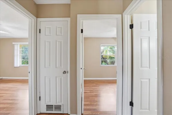 a view of a bathroom with front door