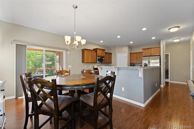 a view of a dining room and livingroom view