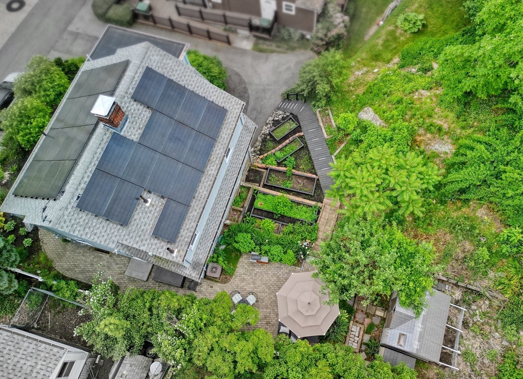 14 Paul Road Medford, MA 02155 - Photo 34 of 42 an aerial view of a house with balcony and trees all around