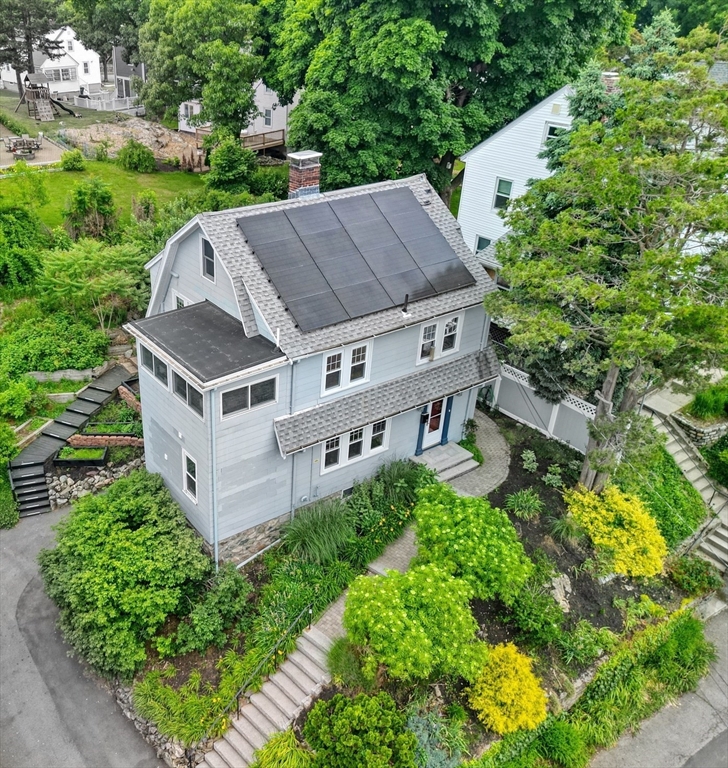 14 Paul Road Medford, MA 02155 - Photo 35 of 42 an aerial view of a house with a big yard plants and large trees