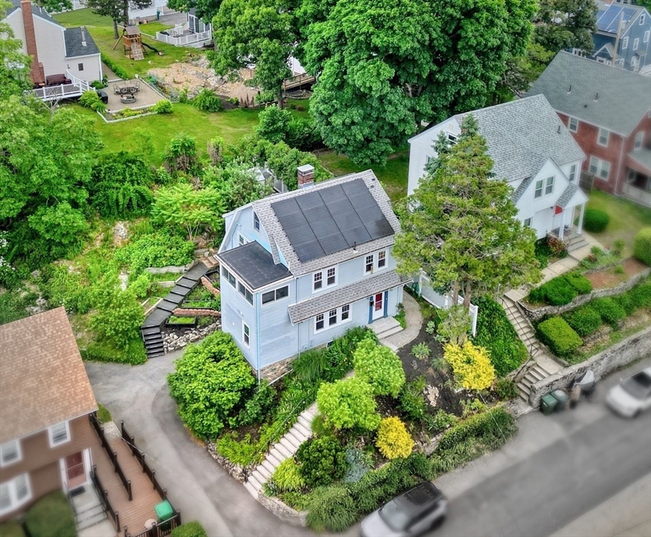 14 Paul Road Medford, MA 02155 - Photo 38 of 42 an aerial view of a house with a garden