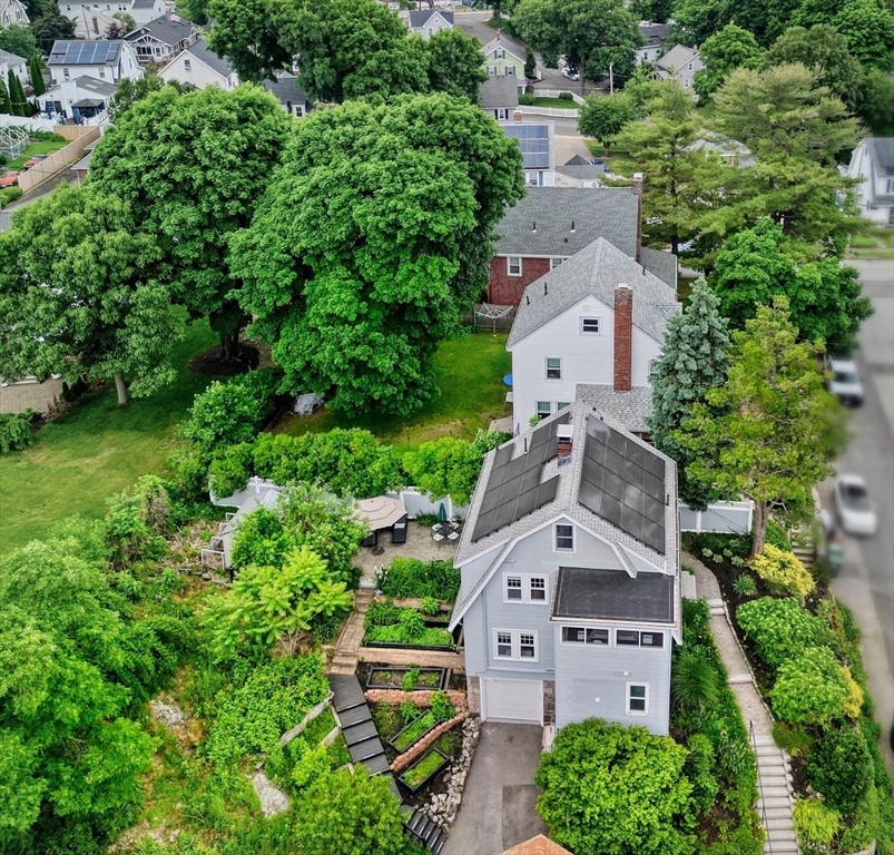14 Paul Road Medford, MA 02155 - Photo 39 of 42 an aerial view of a house with a trees in front of it