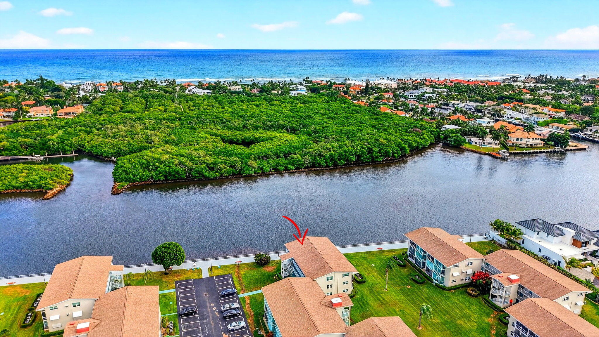 770 Horizon Street East, Unit 311 Boynton Beach, FL 33435 - Photo 5 of 52 an aerial view of a house with a yard and lake view