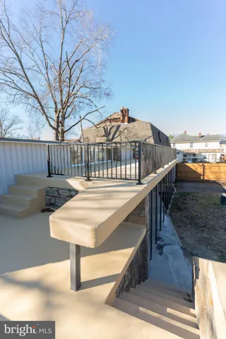 a view of a terrace with a bench