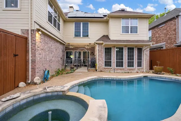 a house view with a outdoor seating space