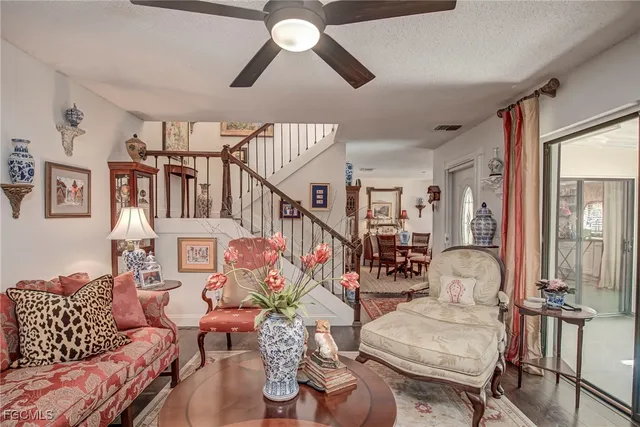 a living room with furniture