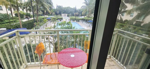 a view of a small yard