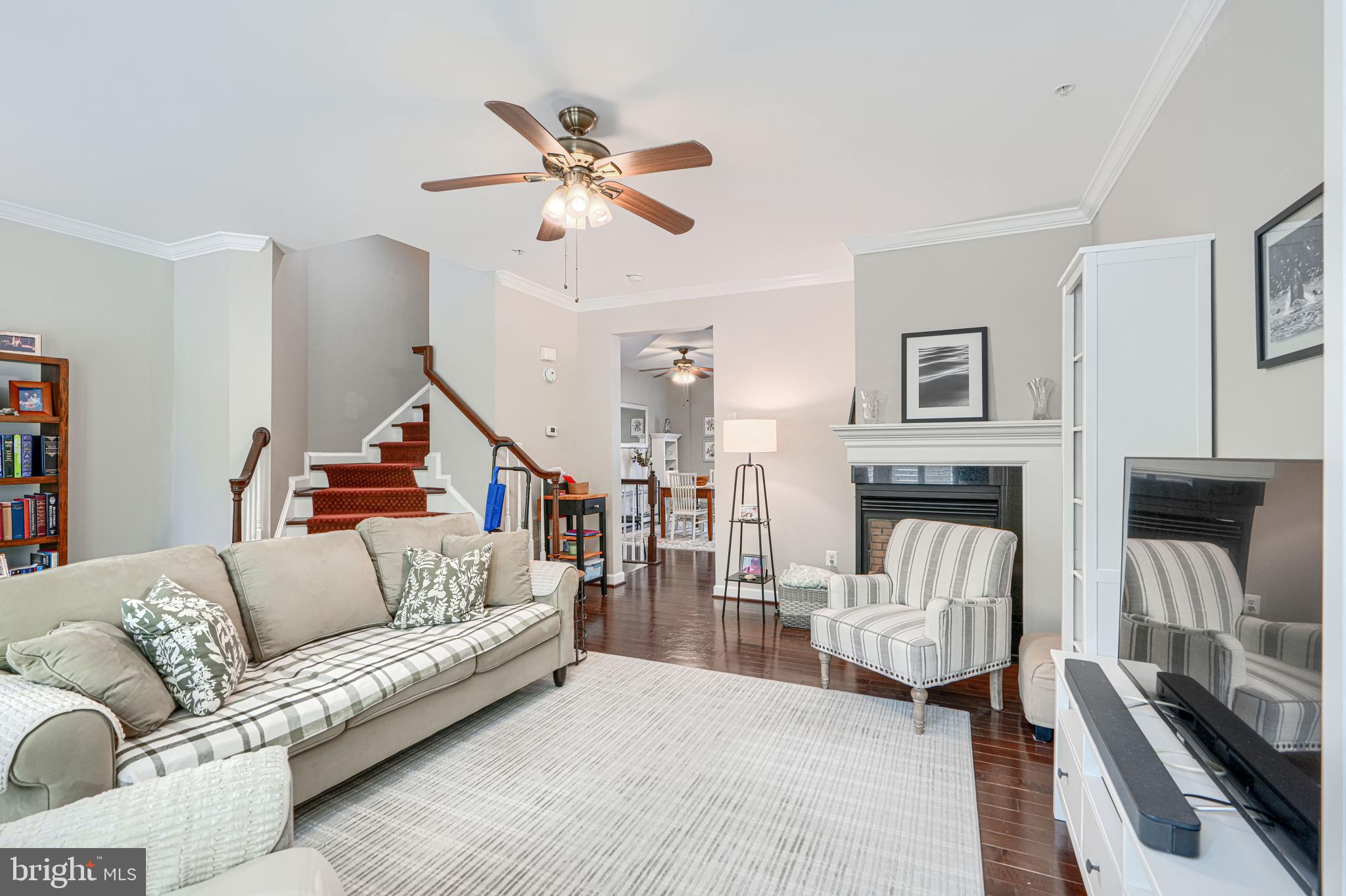 432 Grand Street Gaithersburg, MD 20878 - Photo 10 of 48 a living room with furniture and a fireplace