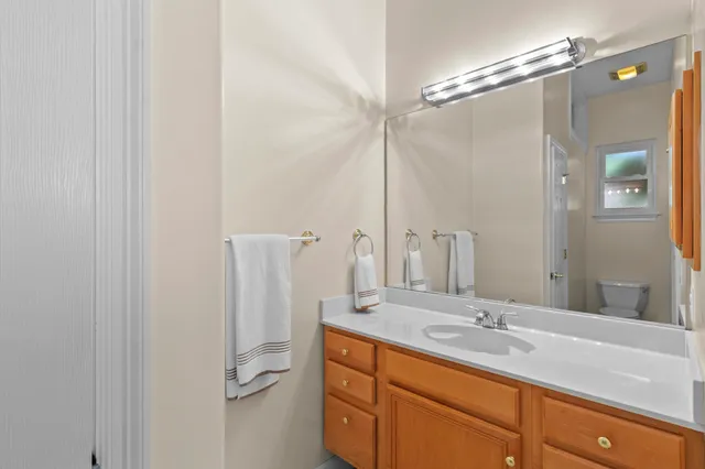 a view of a balcony with a swing