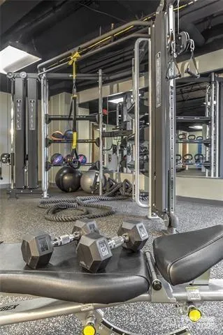 a front view of a multi story building