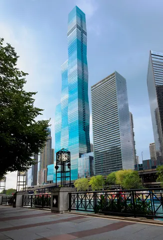 a city street lined with tall buildings
