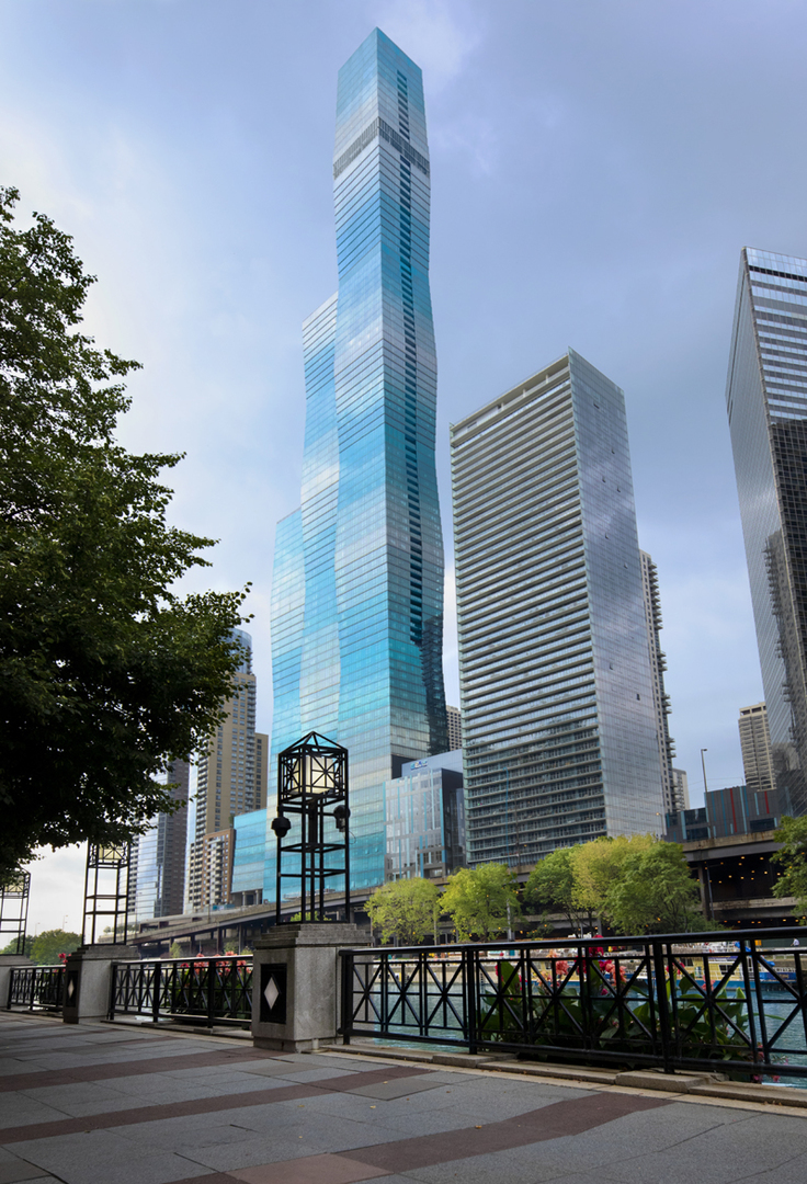 a city street lined with tall buildings