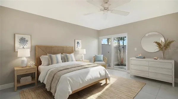 an empty room with a bathroom and a shower