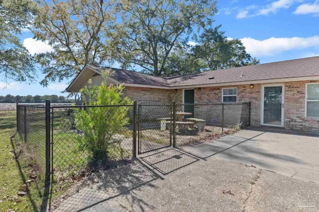 a view of brick wall of the house