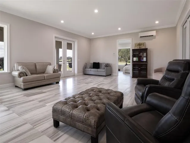a living room with furniture and a couch