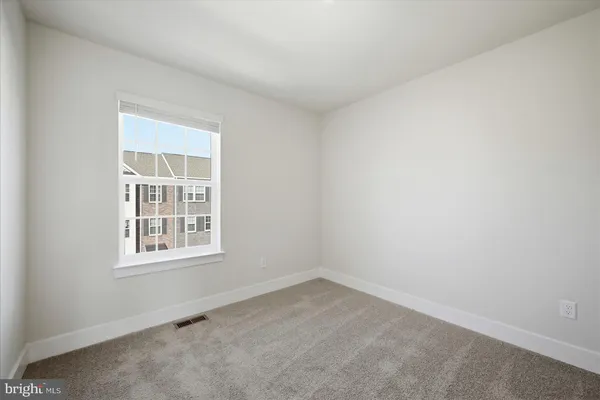 an empty room with closet