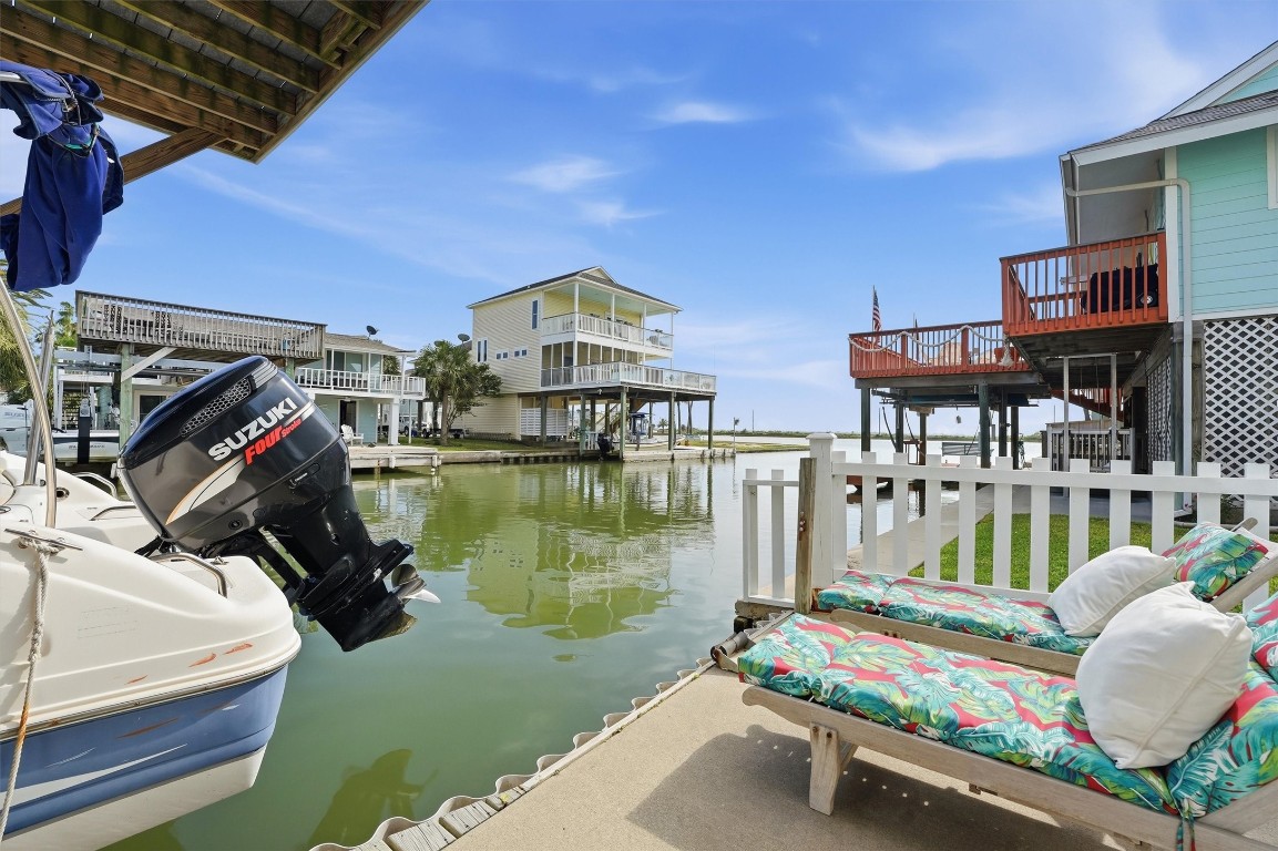16635 Jamaica Cove Road Jamaica Beach, TX 77554 - Photo 34 of 45 Enjoy dockside relaxation on the canal next to your private boat slip.