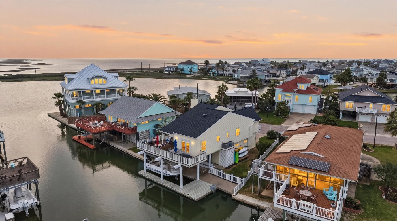 16635 Jamaica Cove Road Jamaica Beach, TX 77554 - Photo 40 of 45 an aerial view of a house with a ocean view