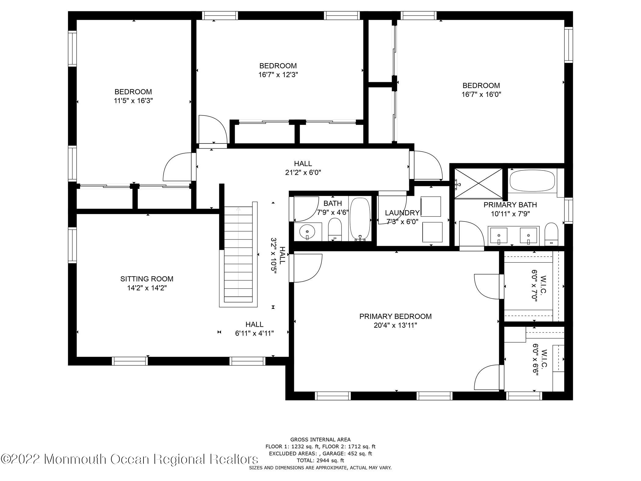 599 Line Road Aberdeen, NJ 07747 - Photo 39 of 40 2nd_floor_dimensions_599_line_rd___hazle