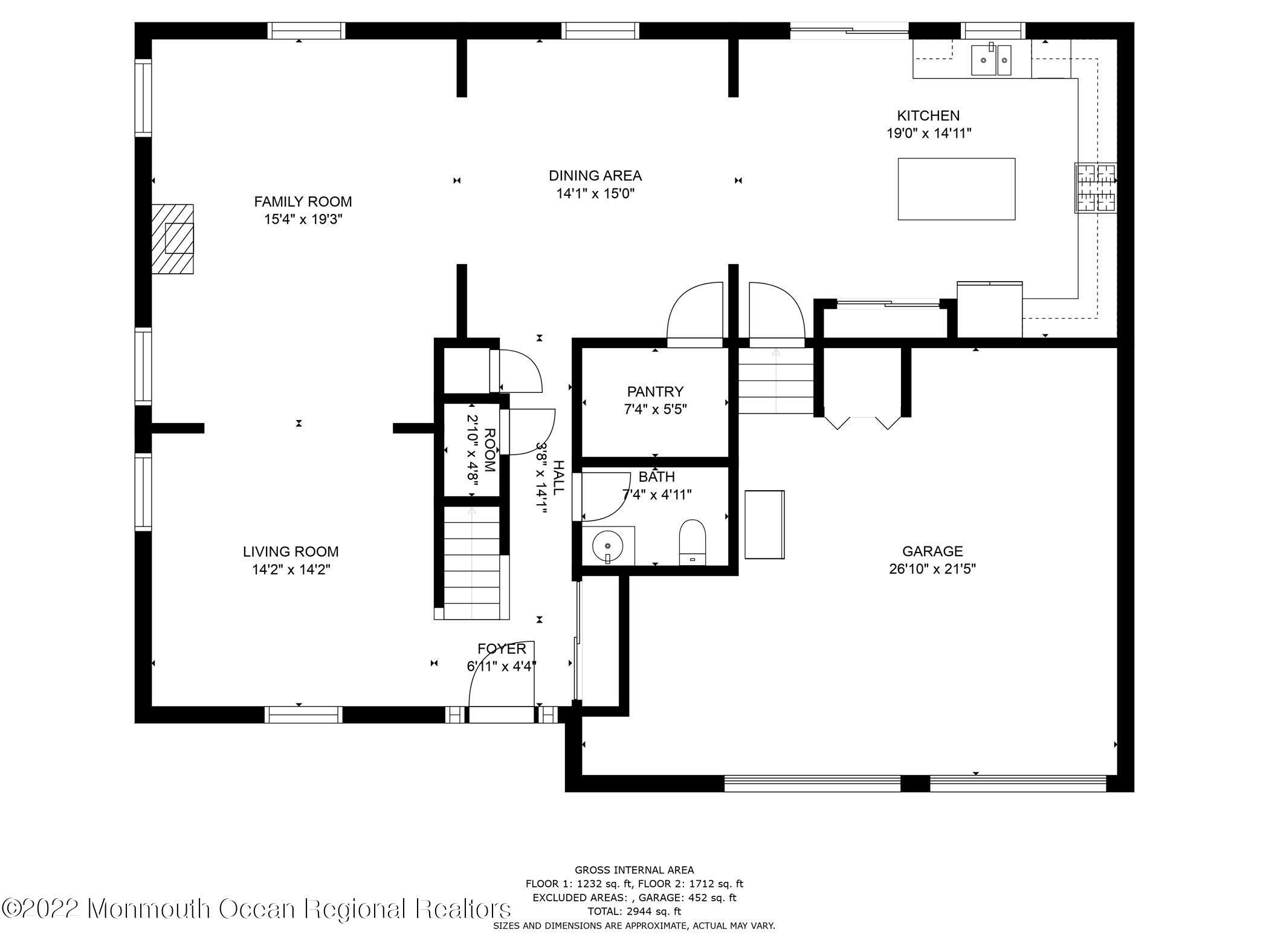 599 Line Road Aberdeen, NJ 07747 - Photo 40 of 40 1st_floor_dimensions_599_line_rd___hazle