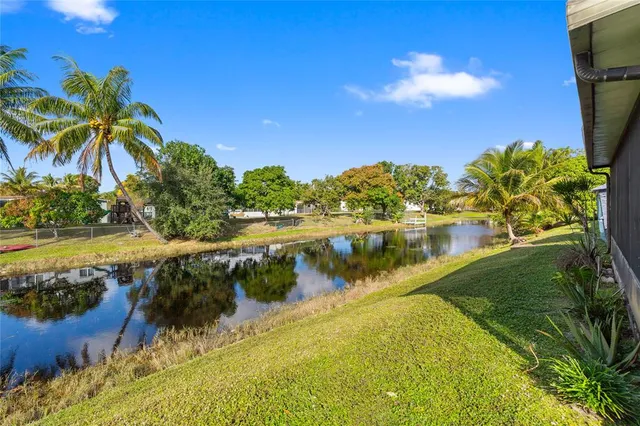 a view of a lake with a beach