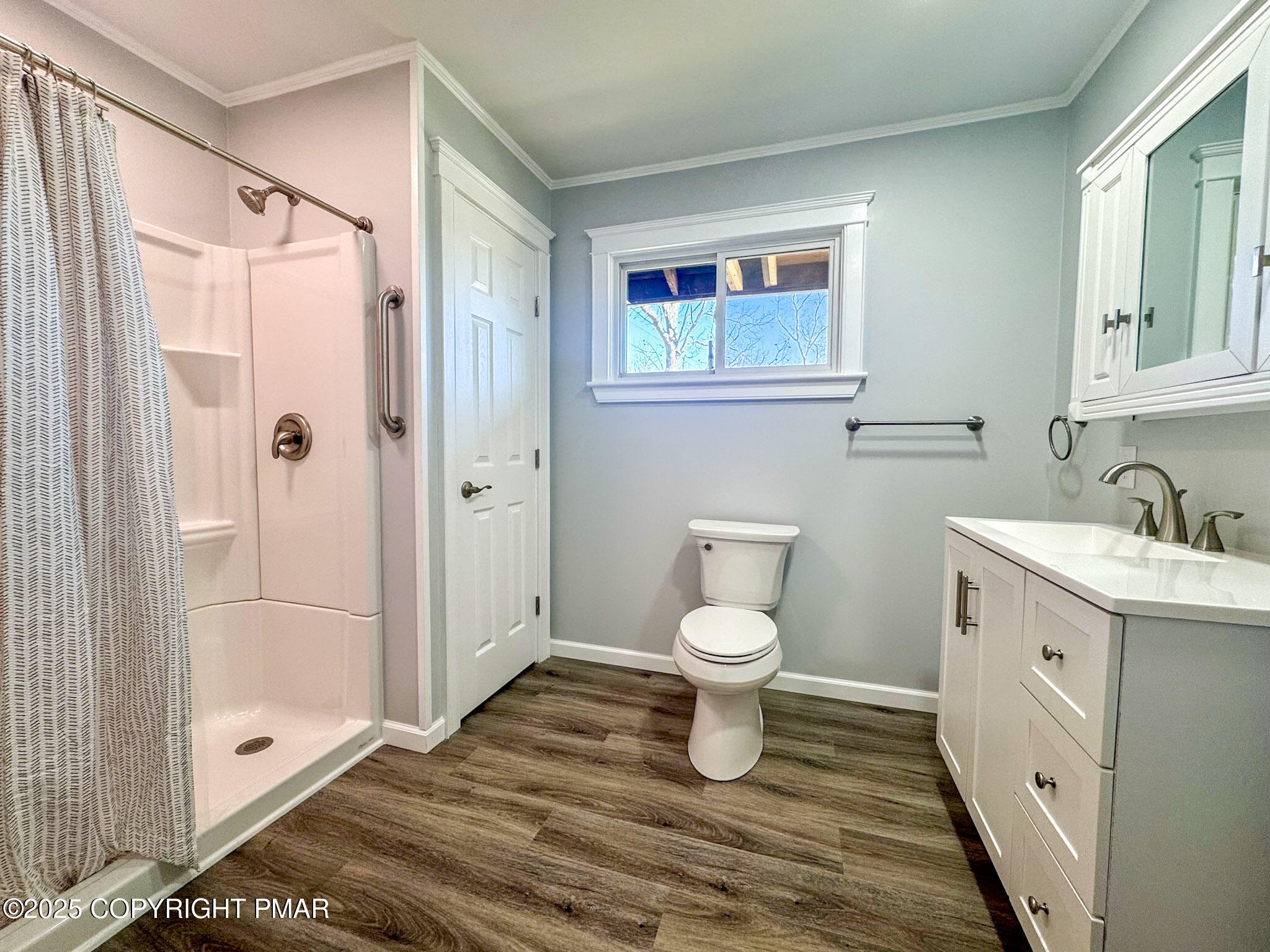 1350 Kunkletown Road Saylorsburg, PA 18353 - Photo 11 of 15 a bathroom with a granite countertop sink toilet and shower