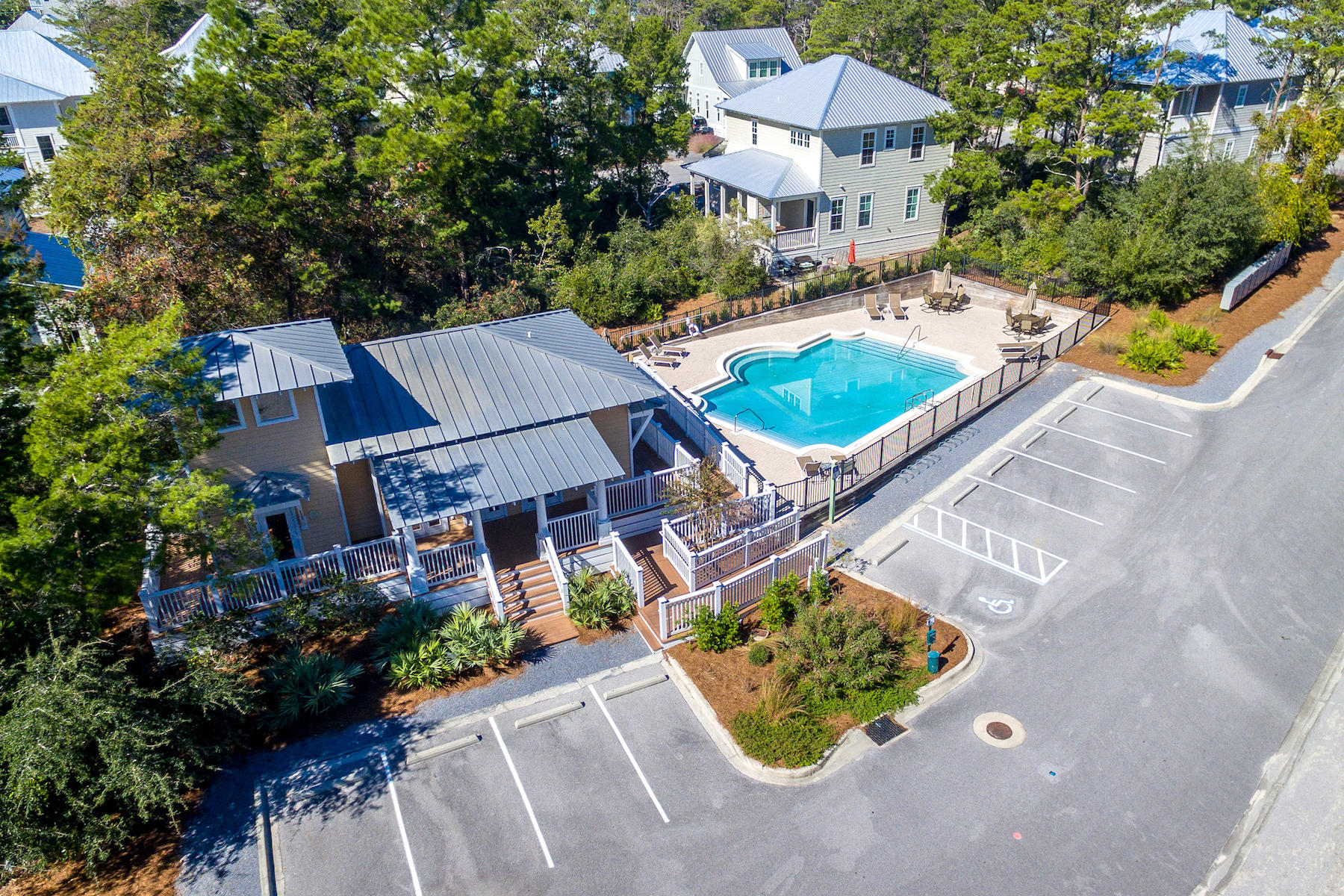 237 Cabana Trail Santa Rosa Beach, FL 32459 - Photo 26 of 27 an aerial view of a house with a garden and trees