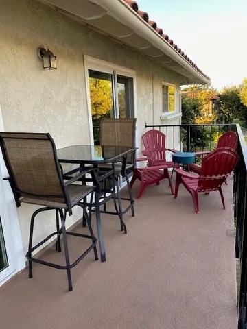 a outdoor living space with furniture