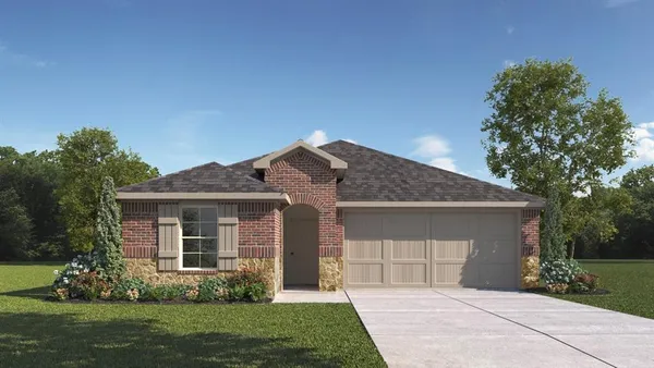 front view of a house with a yard
