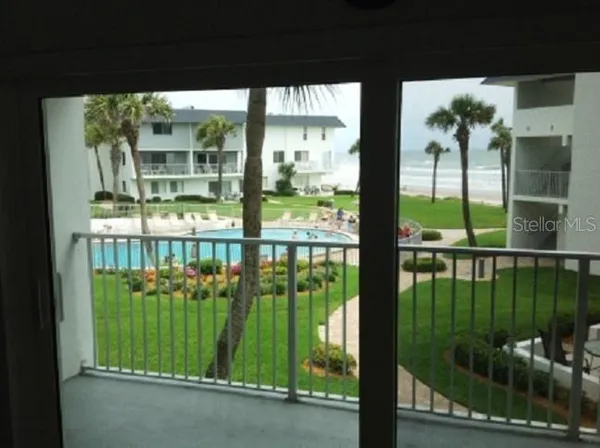 a view of a balcony