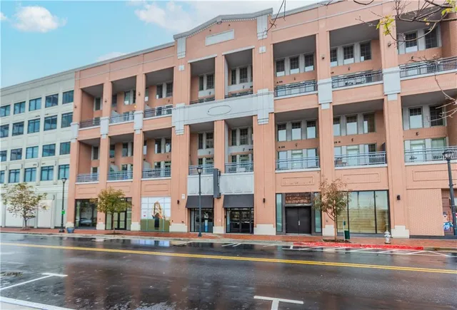 a view of building with a street