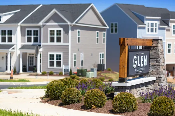 a view of a street sign on a building