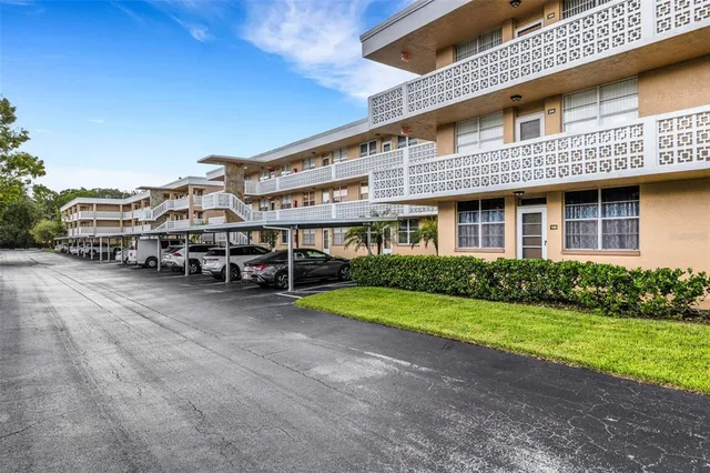a car parked in front of a building